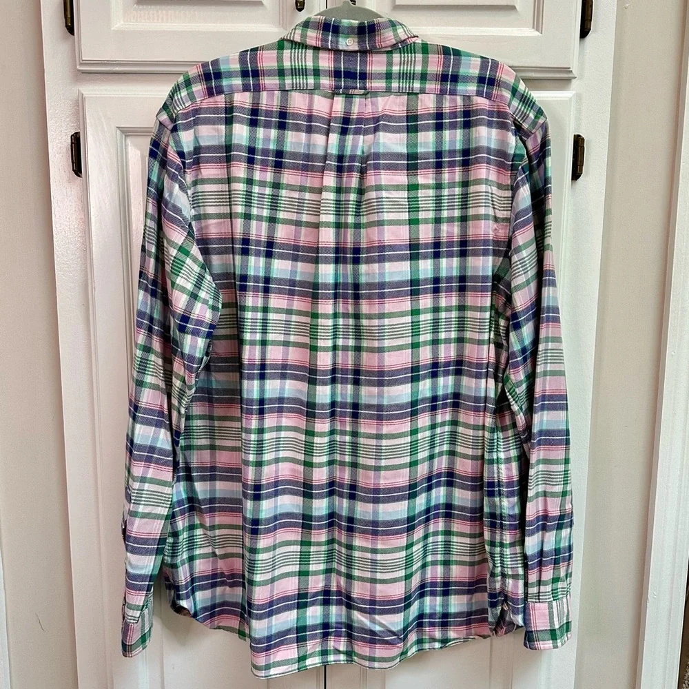 Ralph Lauren Plaid Button Down Shirt Pink & Green Size XL - Picture 2 of 7